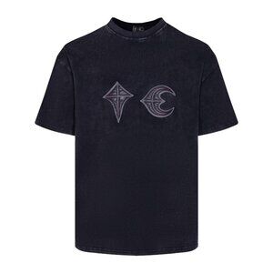 Thug Club Black T Shirt With Distinctive Embroidered Graphics